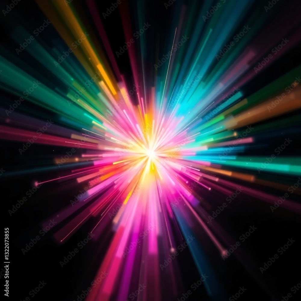 Canvas Prints colorful lines splash abstract isolated on dark