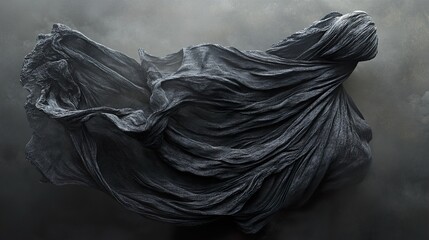 Elegant Twirling Black Cloth Texture