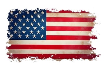 Vintage American Flag With Ripped Edges - Patriotic Design
