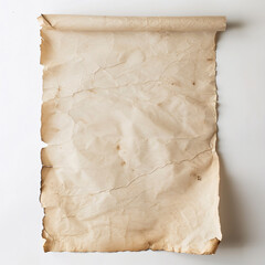 Paper vintage background. Recycle brown paper crumpled texture, Old paper surface on transparent background, isolated