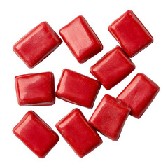 Delicious red candies scattered joyfully a sweet treat
