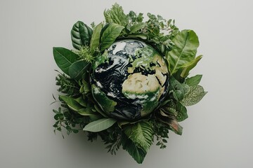 A world tree with a double exposure effect is presented in isolation on a pristine background to highlight ecological ideas
