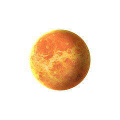 Planet Venus isolated on transparent background. 3D rendering