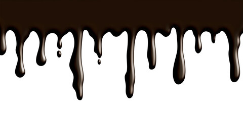 Stylized dripping chocolate over transparent background