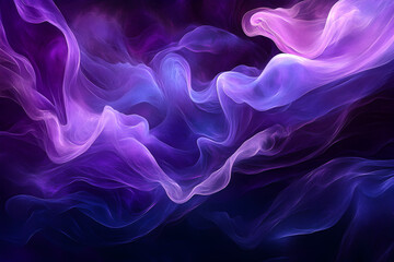 Fototapeta premium Glowing purple and blue wave formation with smooth curves for energetic backgrounds, tech visuals, and futuristic art concepts
