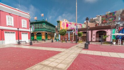 Monumental Callao is one of the new fashion areas near Lima timelapse hyperlapse. Lima Peru.