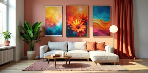 Interior design mood board & material samples, villa, inspiration, elegant