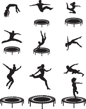 Trampolining silhouettes
