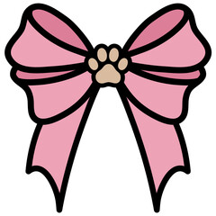 Bow with Paw Print