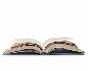 Open book on a white background isolated photo