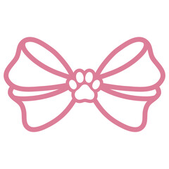 Bow with Paw Print