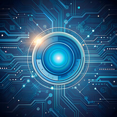 Obraz premium A futuristic blue technology circuit board design.