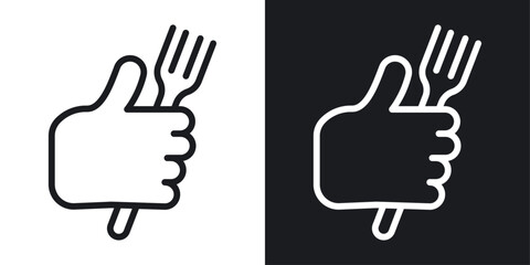 Good food icon set in black and white stroke lines