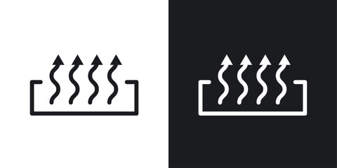 Heat icon set in black and white stroke lines
