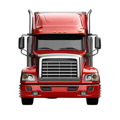 Powerful Red Semi Truck Front View Majestic and Bold