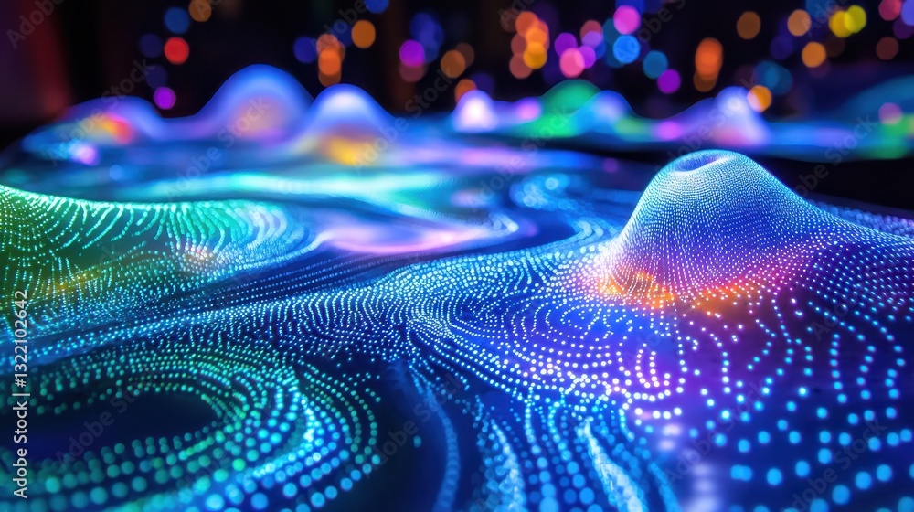 Aufkleber abstract colorful digital landscape with light patterns and texture