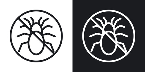 No parasitic insects sign set in black and white stroke lines