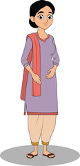 A indian Village woman cartoon character design for 2d cartoon animation - female cartoon character design