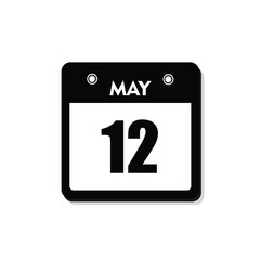 calender icon, 12 may icon with white background
