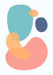 Minimalist colorful abstract organic shapes composition in trendy contemporary collage style, for poster, art print, wall decor ready to print © Rojastock13