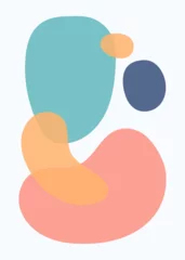 Minimalist colorful abstract organic shapes composition in trendy contemporary collage style, for poster, art print, wall decor ready to print © Rojastock13