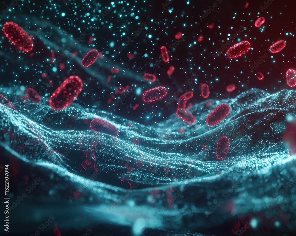 Poster abstract visualization of microbial life in a digital environment