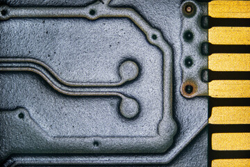 Un circuit imprimé en vue microscopique 3