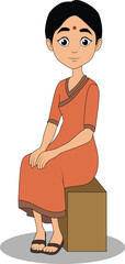 A indian Village woman cartoon character design for 2d cartoon animation - female cartoon character design