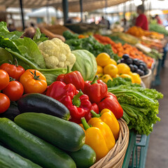 vegetables in a market