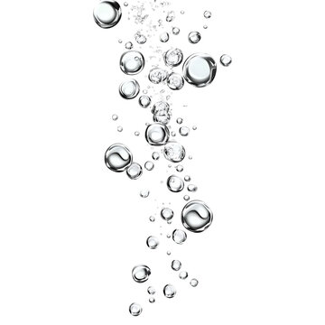 Sparkling water bubbles rising beautifully