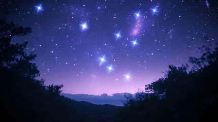 Naklejka premium Starry Night Sky Background with Deep Space Vibes