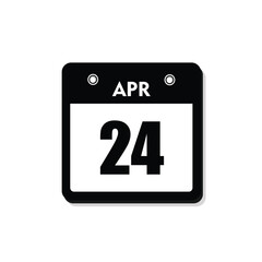 calender icon, 24 april icon with white background