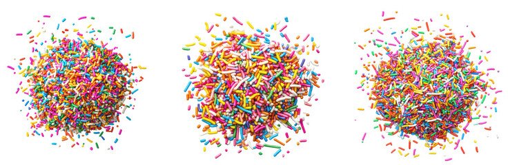 Colorful Sprinkles Isolated On Transparent Backgrounds