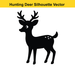 Deer Hunting Silhouette Vector Art Wild Adventure Design.