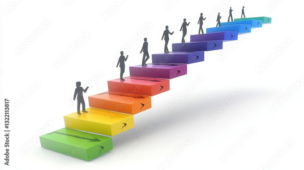 Poster arrow process steps chart. business startup step arrows, work flow graph and success stages. step ar