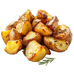 Golden roasted potatoes herb seasoned delicious food