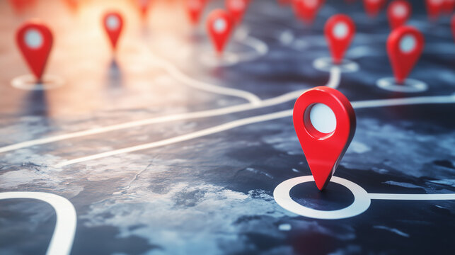 Marcadores de mapas modernos en el fondo. Pin de ubicaci&oacute;n, pin de mapa, ubicaci&oacute;n, direcci&oacute;n, icono de ubicaci&oacute;n