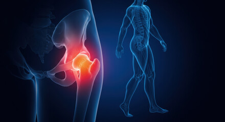 Hip Pain Anatomy: Exploring Joint Inflammation & Mobility Issues. Joint Health, Osteoarthritis, and Anatomical Understanding.