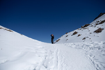 Photographer in the mountains.