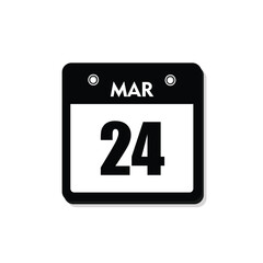 calender icon, 24 march icon with white background