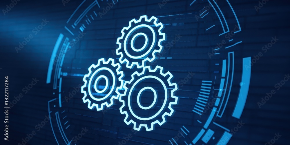 Poster interlocking gears: a digital representation of system efficiency and technological synergy