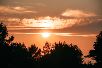 sunset over the lake