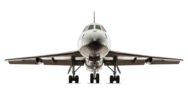 Supersonic Aircraft, Front View. Iconic Aviation Design.
