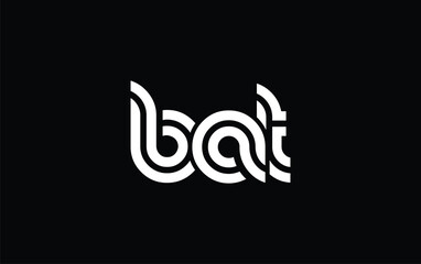 BAT Creative Unique Modern Letter Logo Design. Stylized logo featuring a unique letter design, presenting abstract minimalist aesthetics and modern appeal.