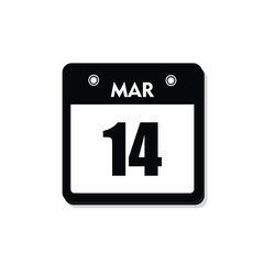 Fototapeta premium calender icon, 14 march icon with white background