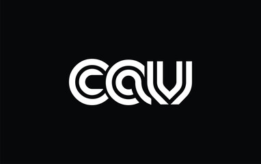 CAV Creative Unique Modern Letter Logo Design. Stylized logo featuring a unique letter design, presenting abstract minimalist aesthetics and modern appeal.