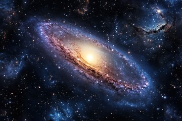 Fototapeta premium This realistic photorealistic depiction captures the beauty of the spiral galaxies set against