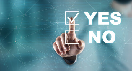 Fototapeta premium yes and no business concept