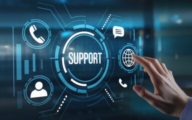 Global Tech Support:  A Futuristic Interface for Customer Assistance