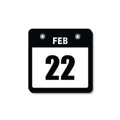 calender icon, 22 february icon with white background